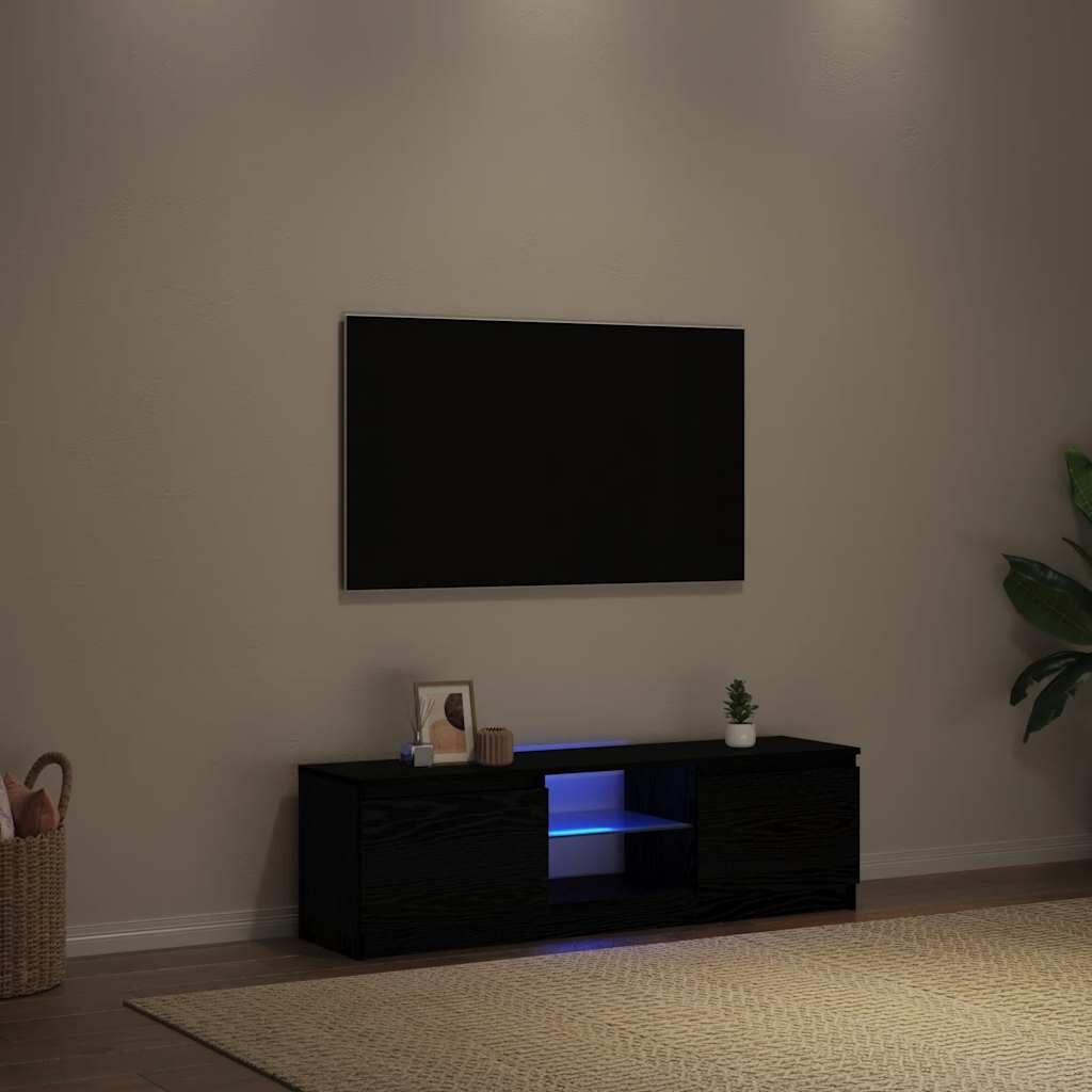 TV-Meubel LED Zwart Eiken 120cm - 50% Korting! (Beschadigd)