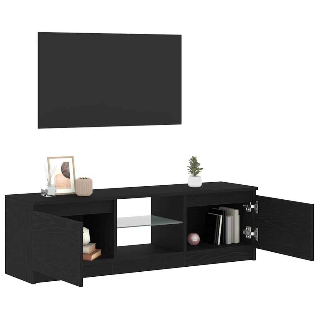 TV-Meubel LED Zwart Eiken 120cm - 50% Korting! (Beschadigd)
