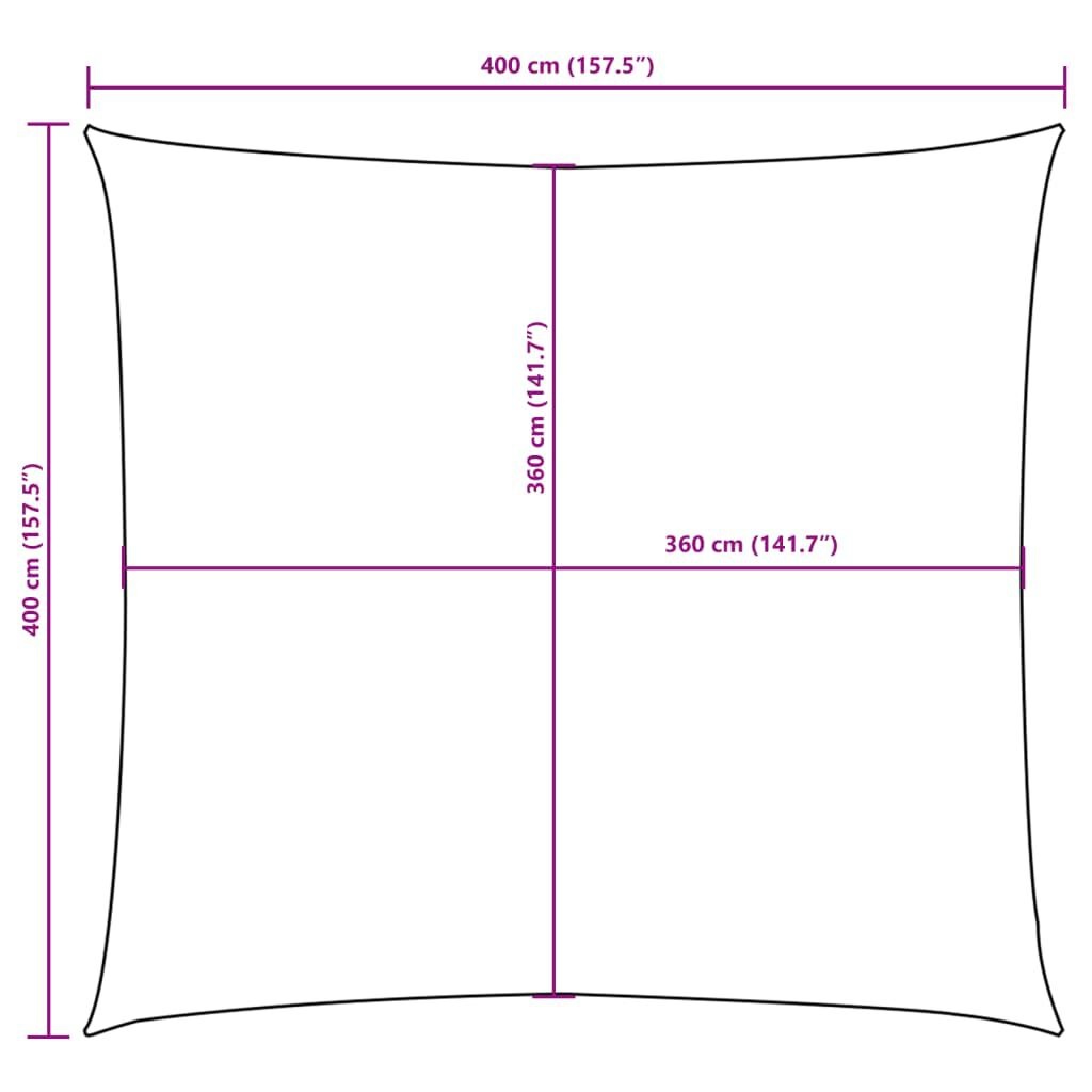 vidaXL Zonnescherm Vierkant 4x4m Wit - 35% Korting!