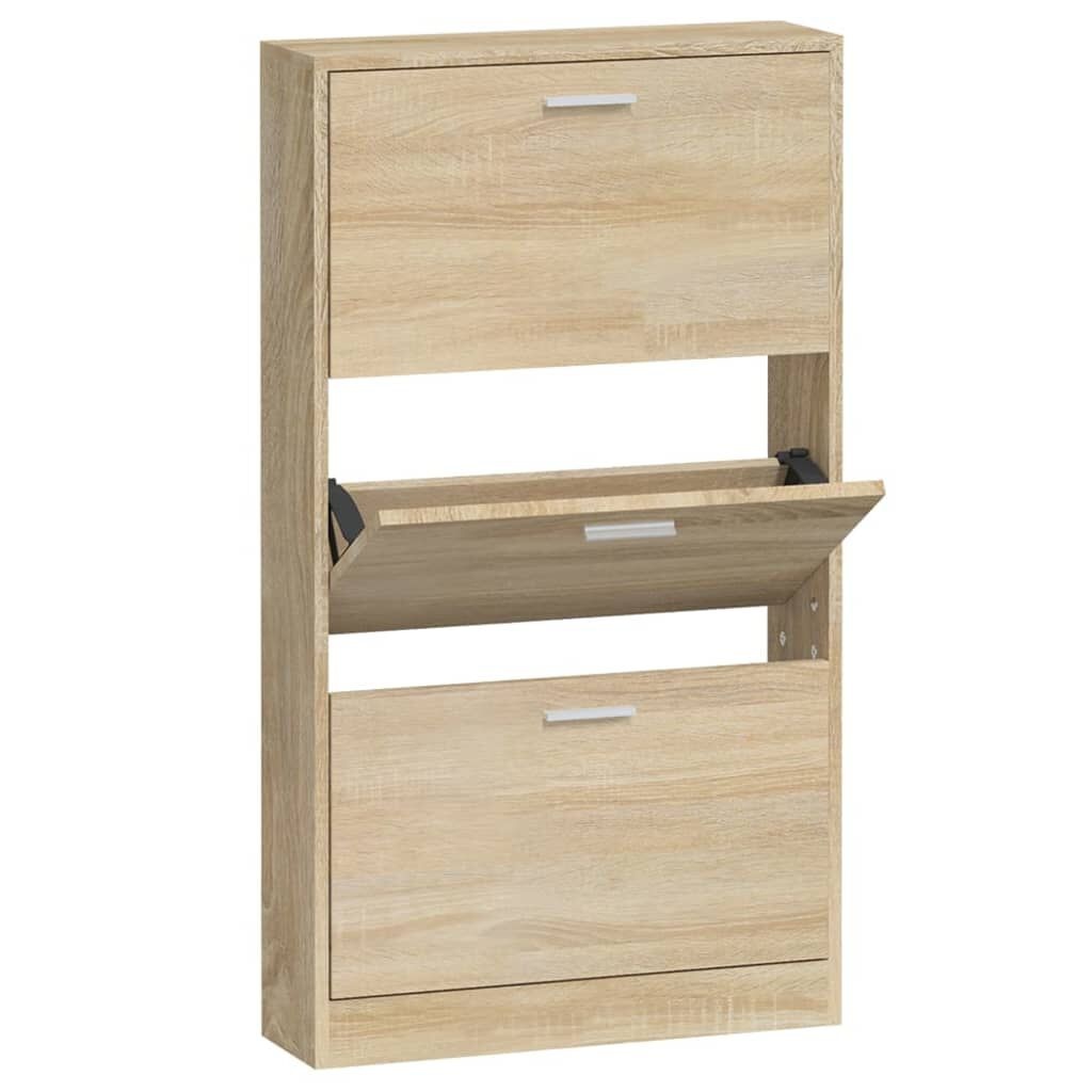 VidaXL Schoenenkast Eiken - 59x17x108cm - 47% Korting!