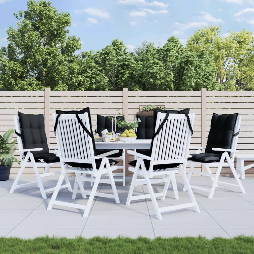 vidaXL Stoelkussens (6 st) Hoge Rug Zwart -35%!