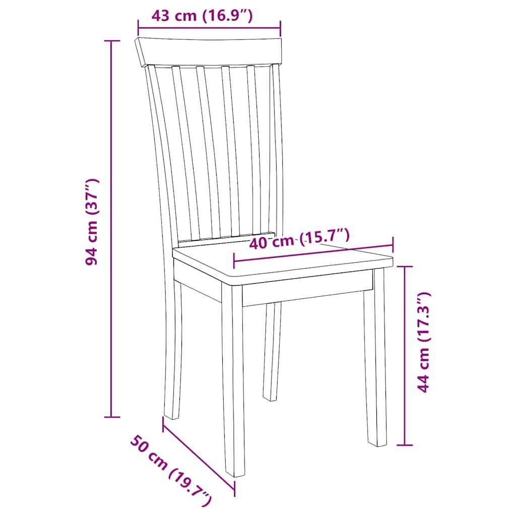 vidaXL Eetkamerstoelen (2x) Hout Naturel - 35% Korting!