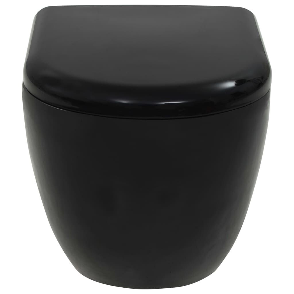 vidaXL Zwart Wandtoilet met Softclose - 35% Korting!