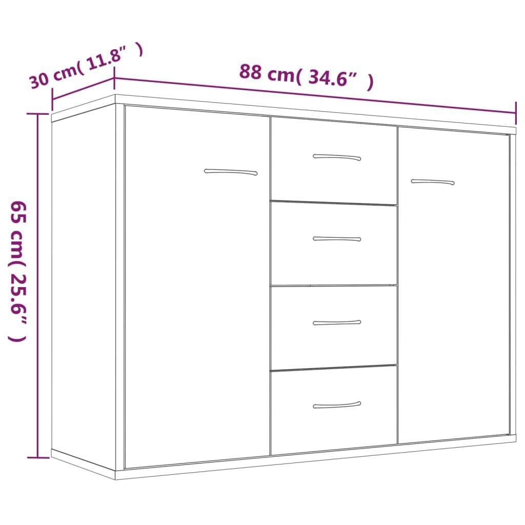 vidaXL Dressoir Bruin Eiken 88cm - 35% Korting!