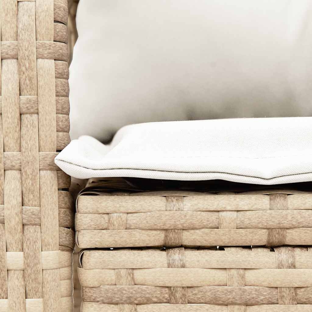 Tuinschommelstoel Beige Rattan m. Kussens -50%