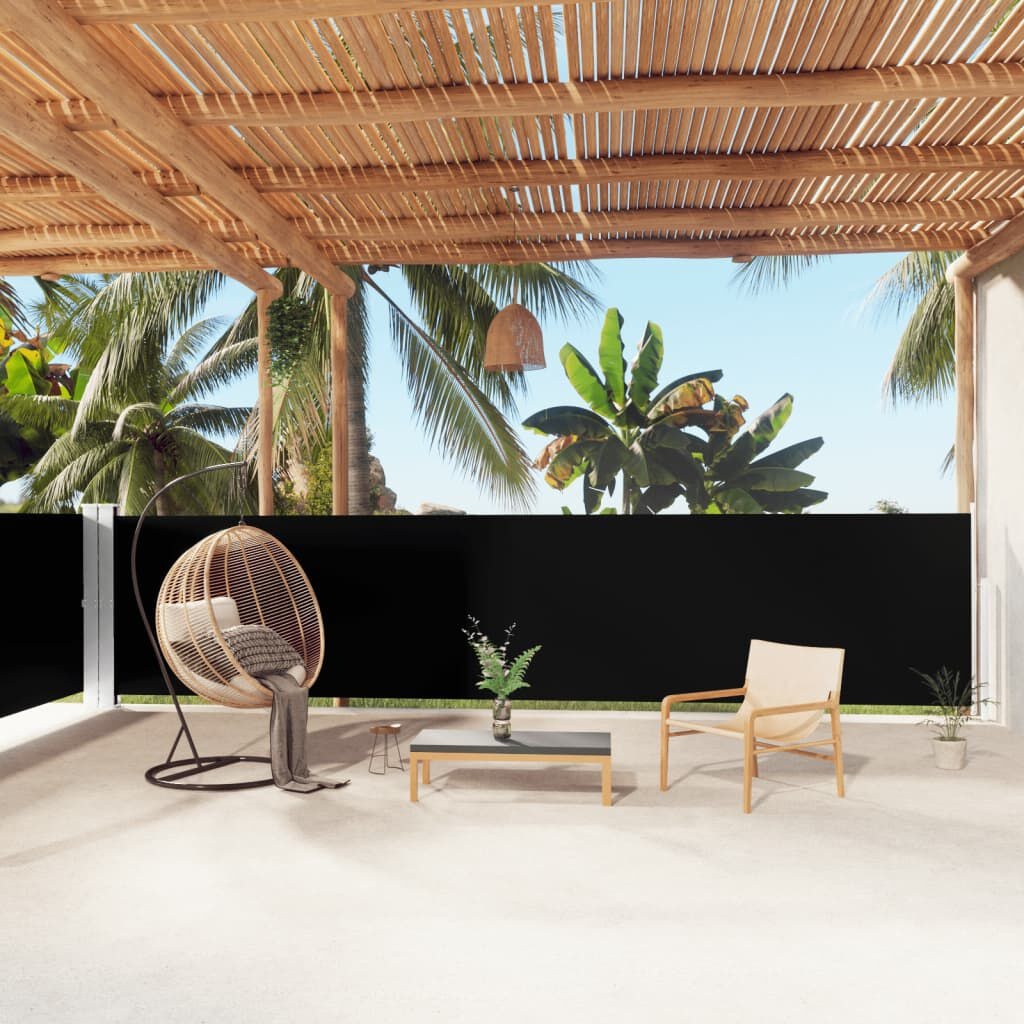 vidaXL Uittrekbaar Windscherm Zwart 140x1000cm - 35% Korting!
