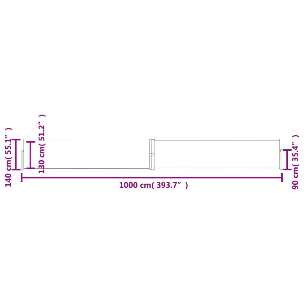 vidaXL Uittrekbaar Windscherm Zwart 140x1000cm - 35% Korting!