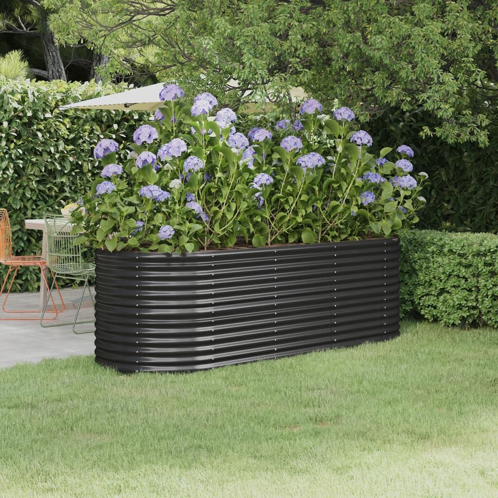 vidaXL Plantenbak Antraciet 224cm - 55% Korting! (Gebogen Plaat)