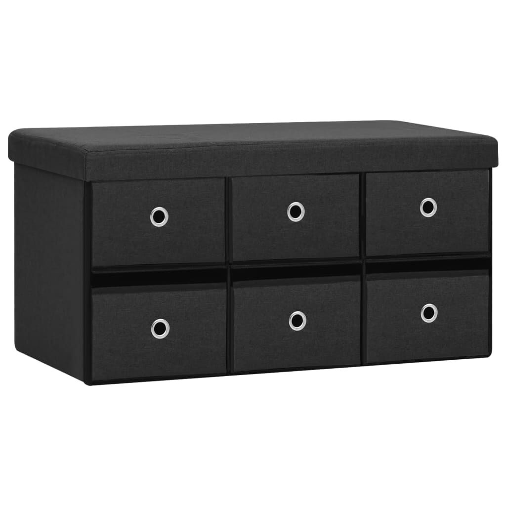 vidaXL Opbergbank Zwart Kunstlinnen 76cm - 35% Korting!