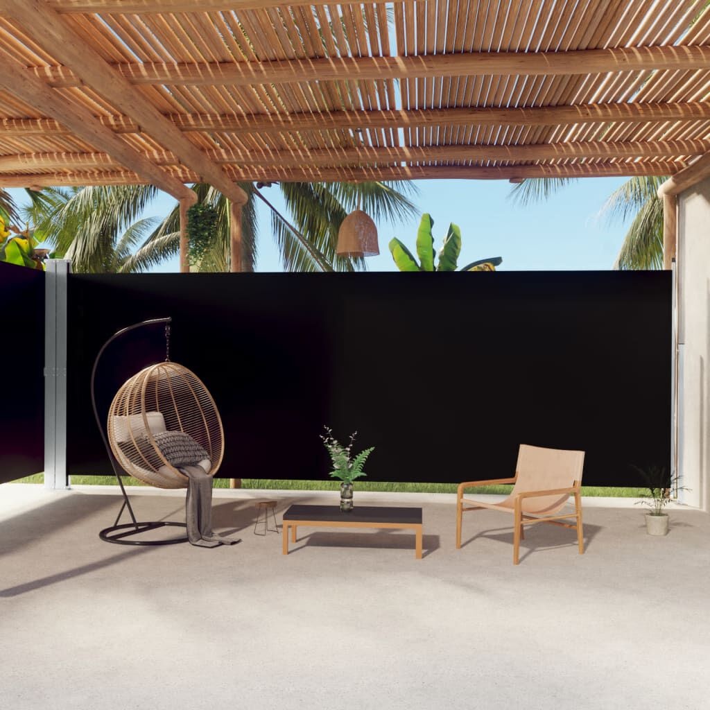 VidaXL Uittrekbaar Windscherm Zwart 220x1000cm - 35% Korting!