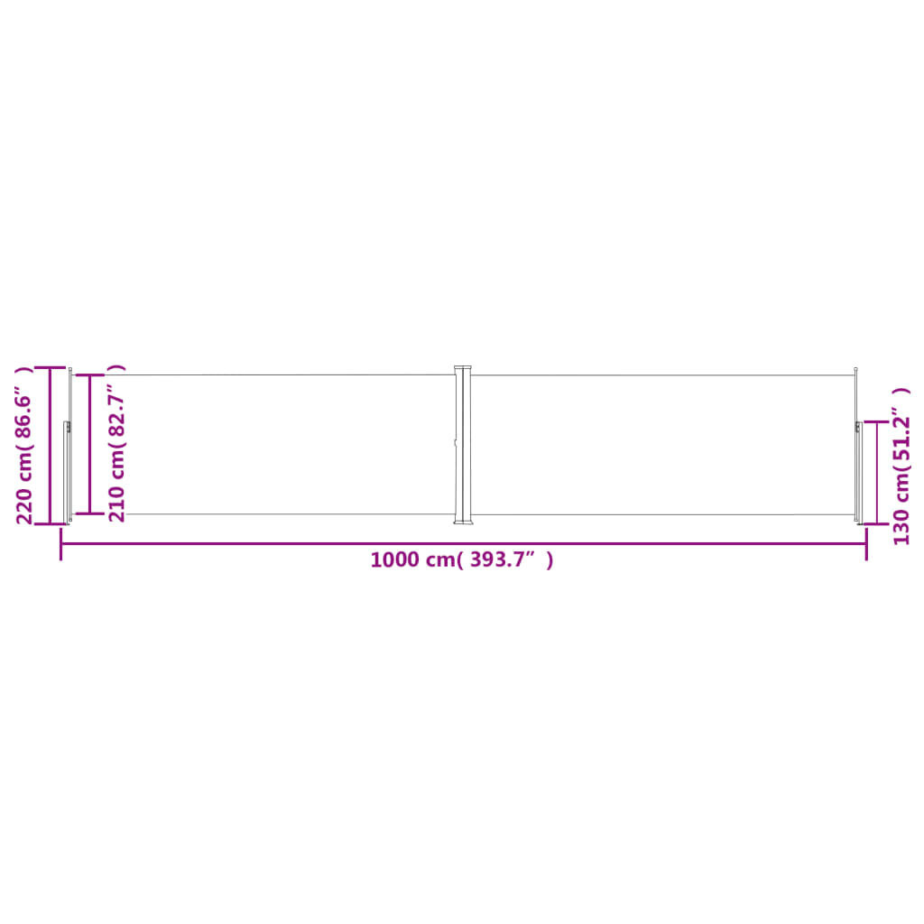VidaXL Uittrekbaar Windscherm Zwart 220x1000cm - 35% Korting!