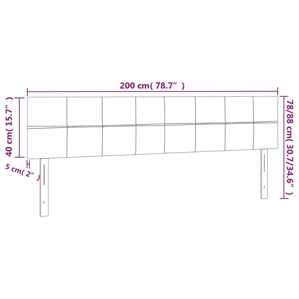 vidaXL Hoofdborden 2x 100cm Donkergrijs -65% Korting!