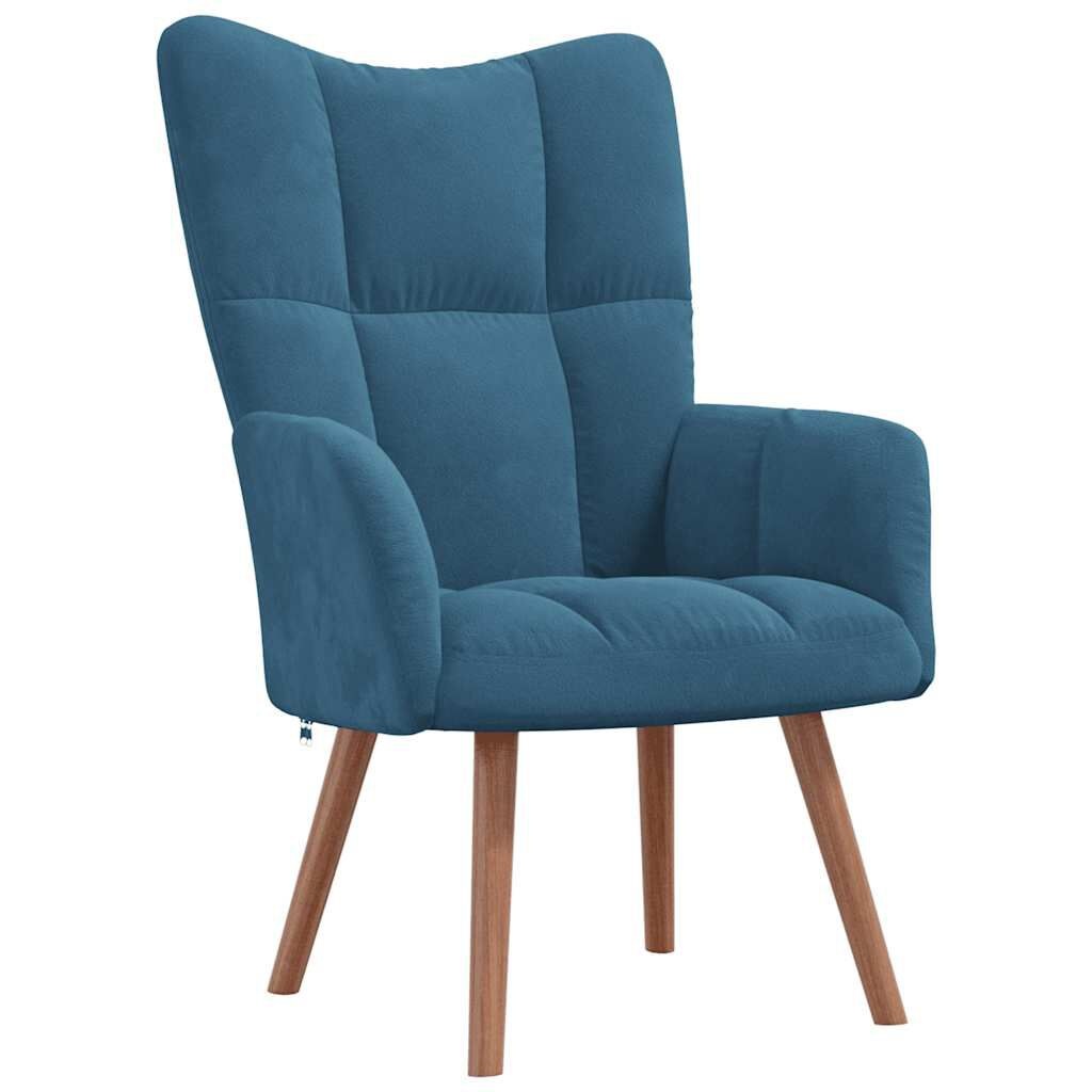 Relaxstoel Fluweel Blauw - Retourtje Deal! 35% Korting