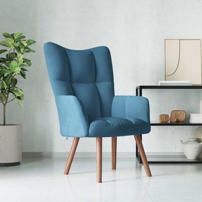 Relaxstoel Fluweel Blauw - Retourtje Deal! 35% Korting