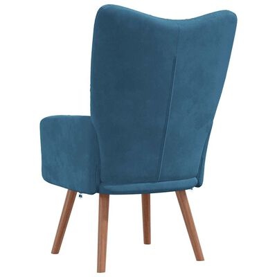 Relaxstoel Fluweel Blauw - Retourtje Deal! 35% Korting