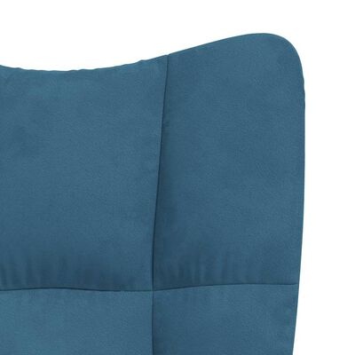 Relaxstoel Fluweel Blauw - Retourtje Deal! 35% Korting