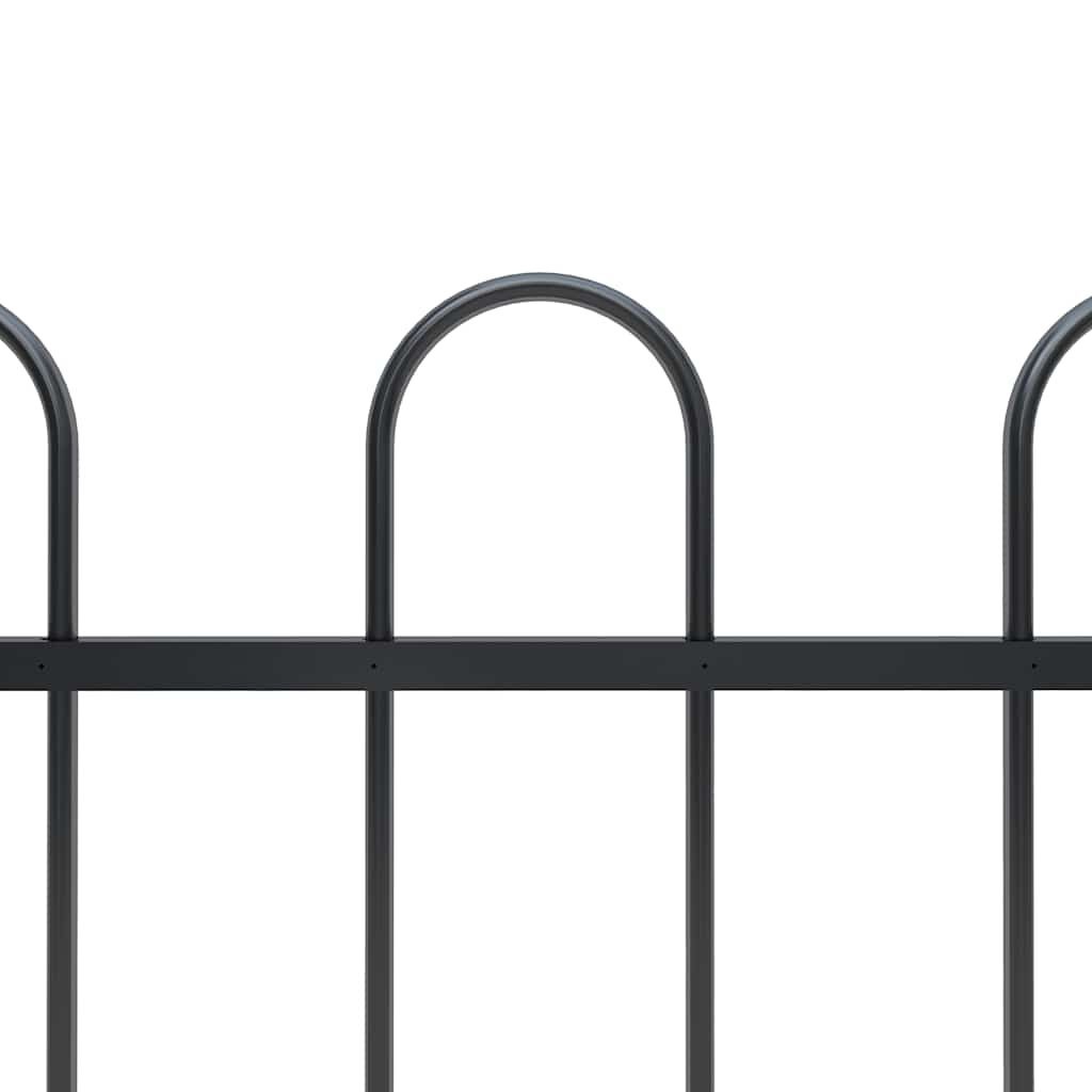 Tuinhek Staal Zwart 1.8m - Ronde Top - 35% Korting!