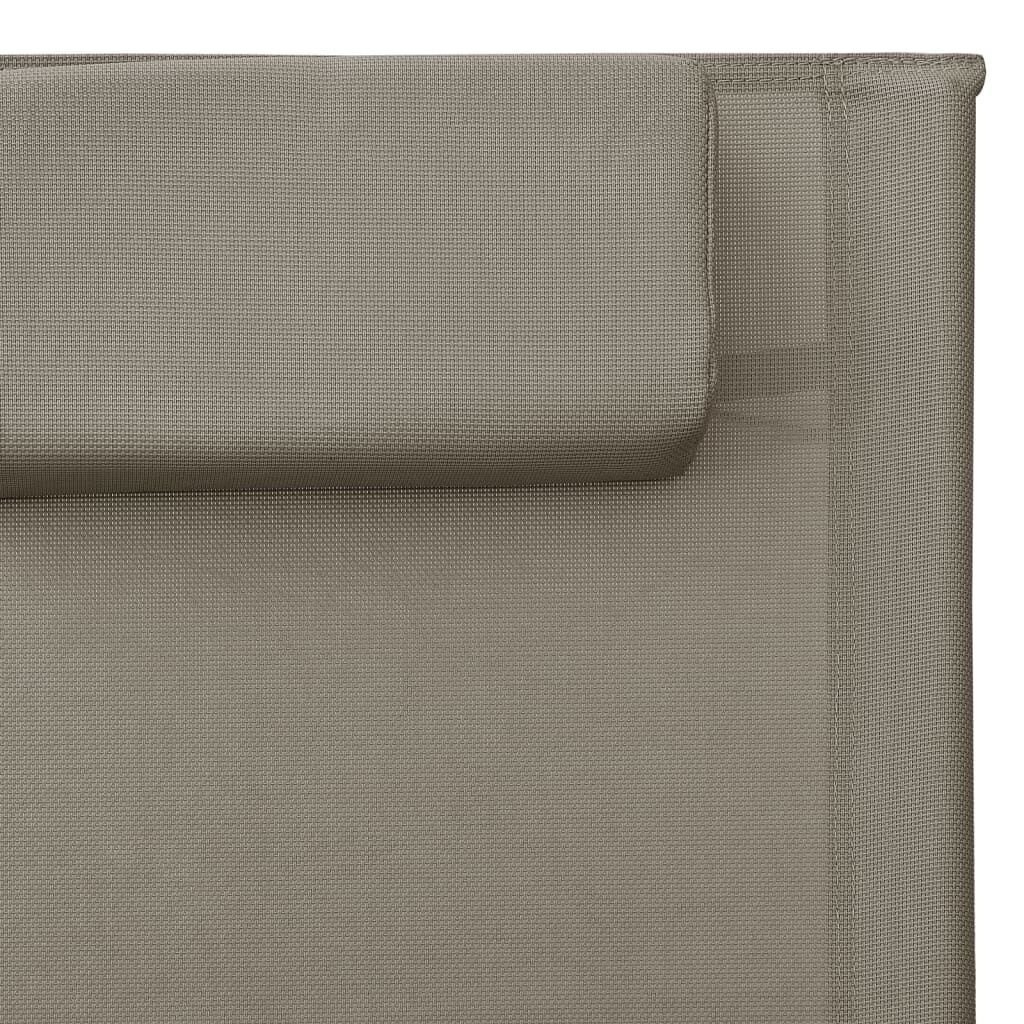 2x Ligbed Textileen Taupe/Grijs - Retourdeal! 35% Korting