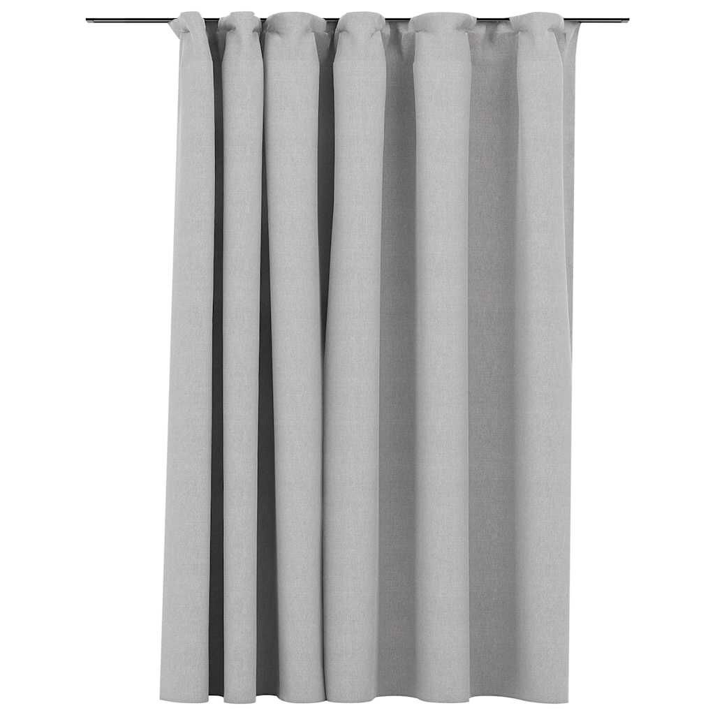 Gordijn Grijs 290x245 cm - Linnenlook, Verduisterend - 55% Korting!