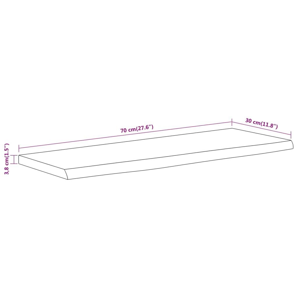 Wandschap Acaciahout 70cm - 35% Korting! (Natuurlijke Rand)