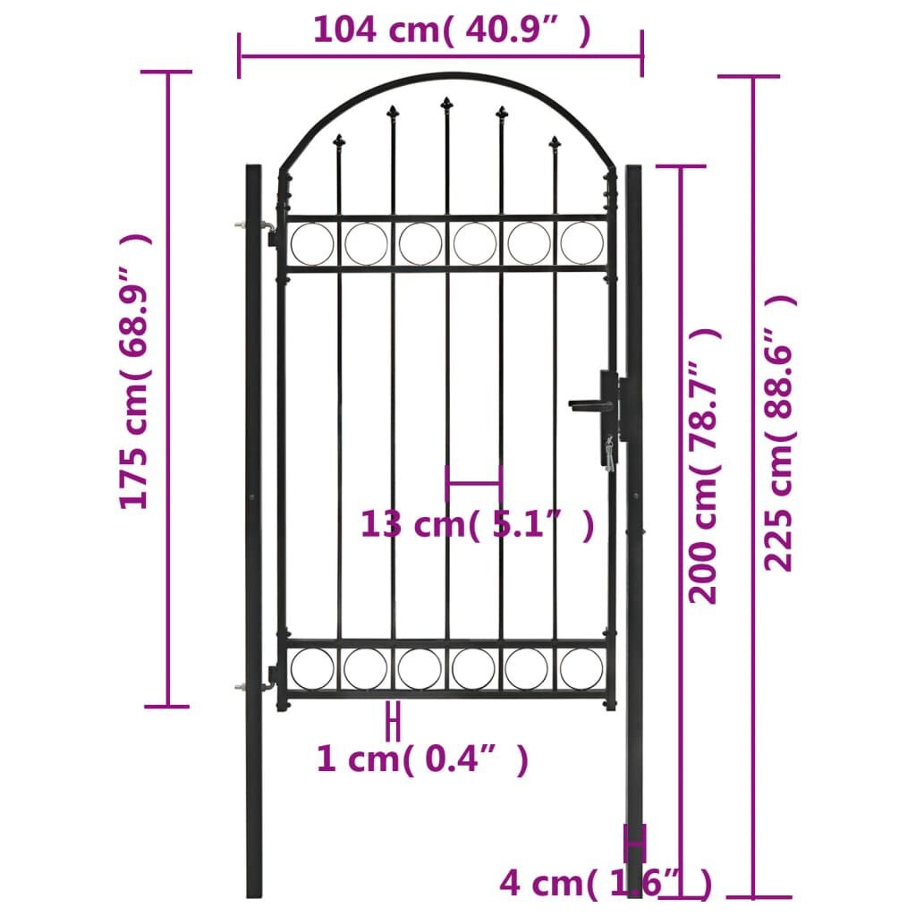 vidaXL Poort 100x175cm Zwart - 45% Korting! (Retour)