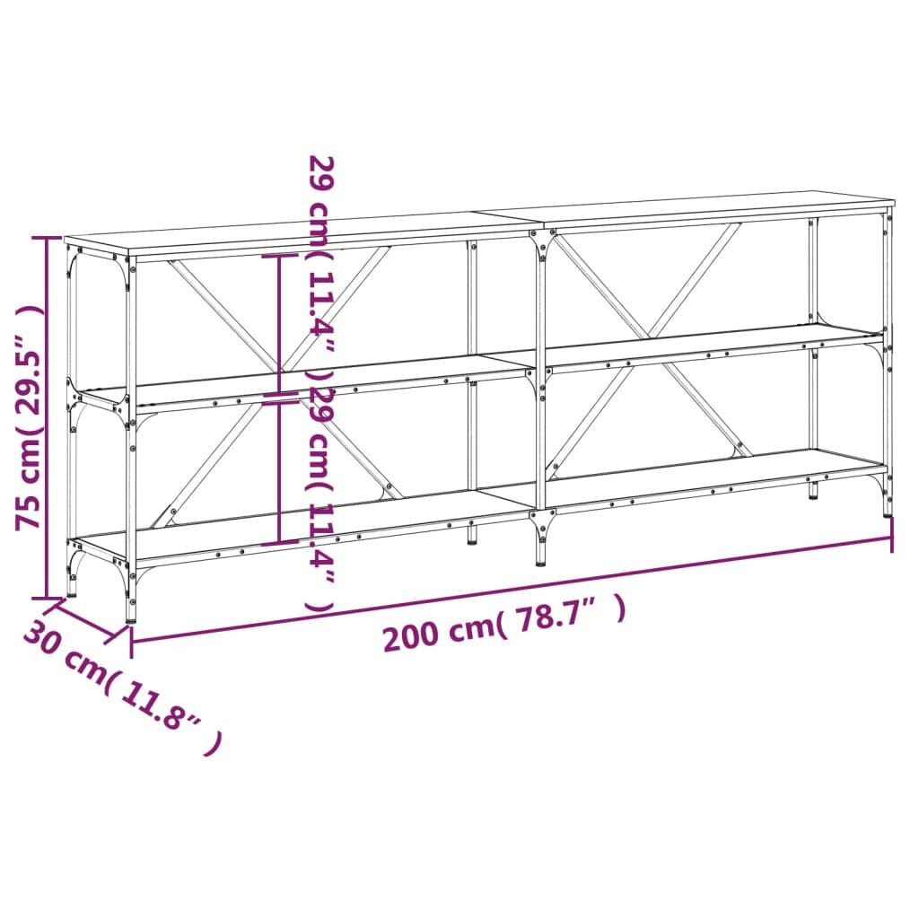 Wandtafel 200cm Grijs Sonoma Eiken - 35% Korting!