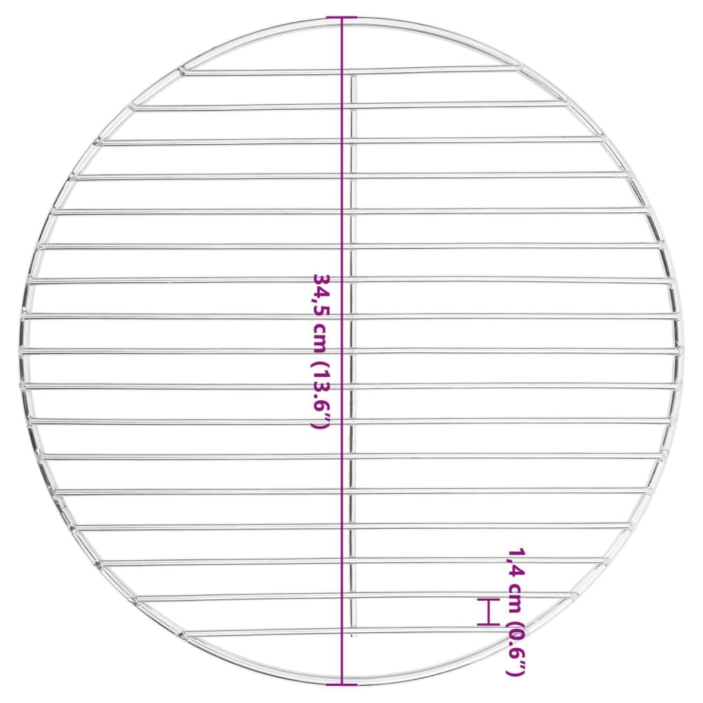 Barbecuerooster RVS Ø34,5cm - Retourtje Deal: 35% Korting!