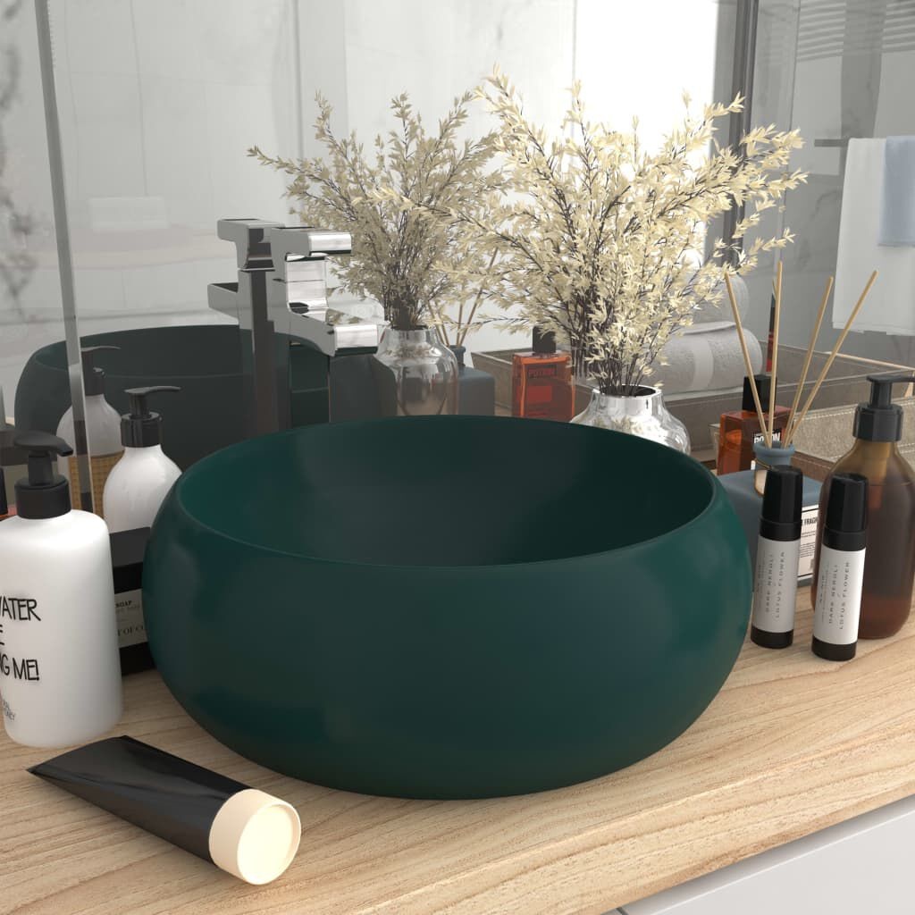 vidaXL Wastafel Donkergroen 40cm - Retourdeal! 35% Korting