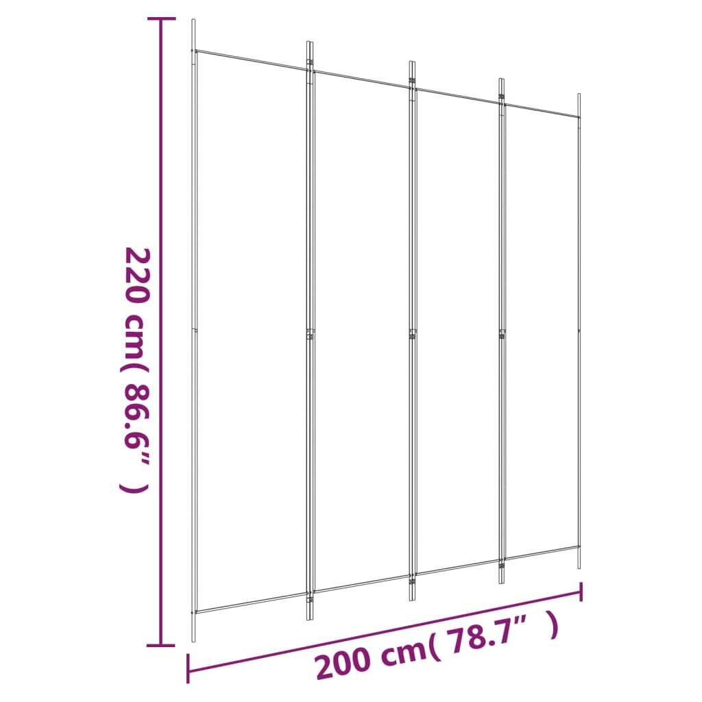 Kamerscherm Zwart 4-Panelen 200x220cm - 60% Korting!