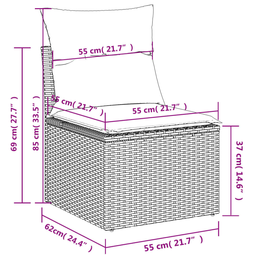 Tuinbank Grijs Rattan met Kussens - 35% Korting!