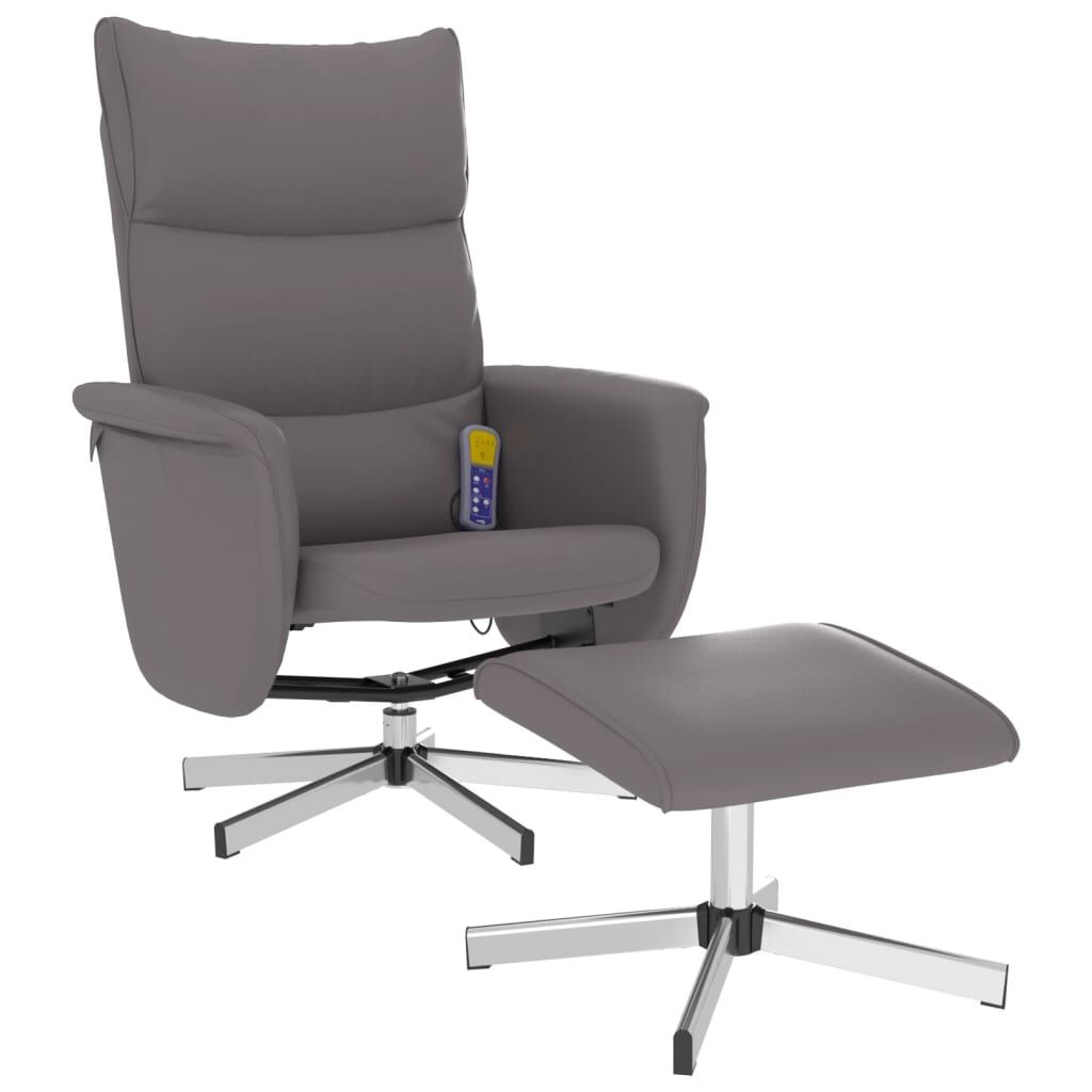 Massagestoel met Voetenbank Grijs -60%! Krasjes, Topdeal!