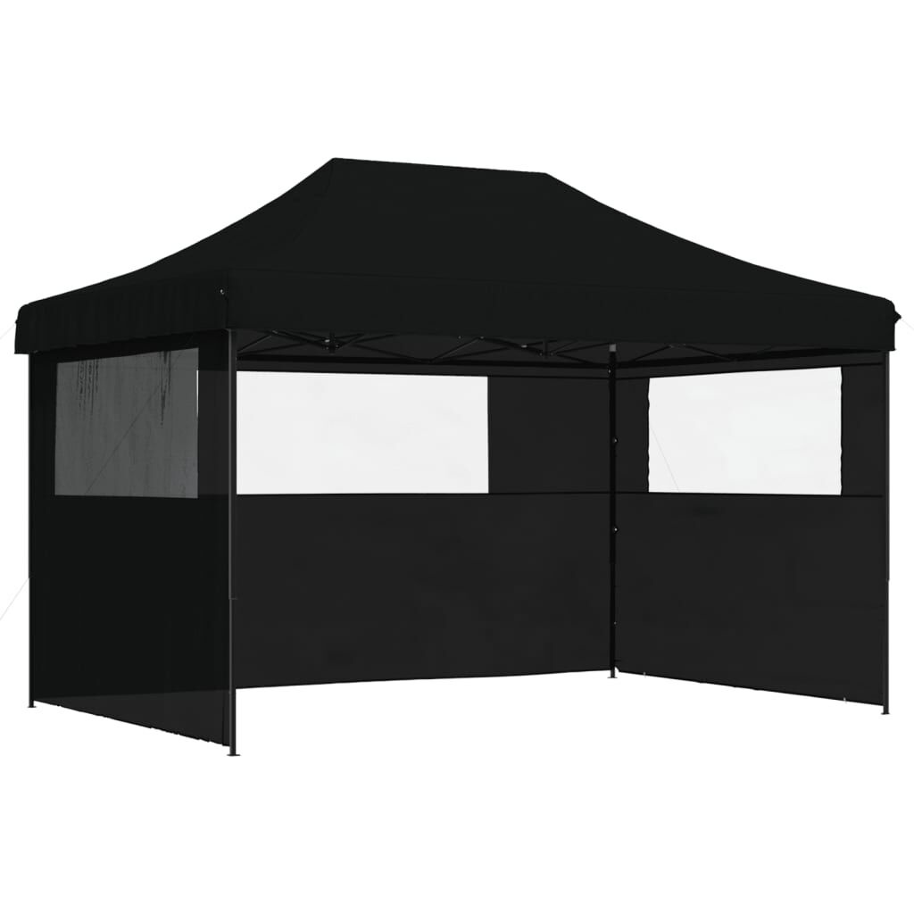 Partytent inklapbaar met zijwanden zwart - 35% Korting!