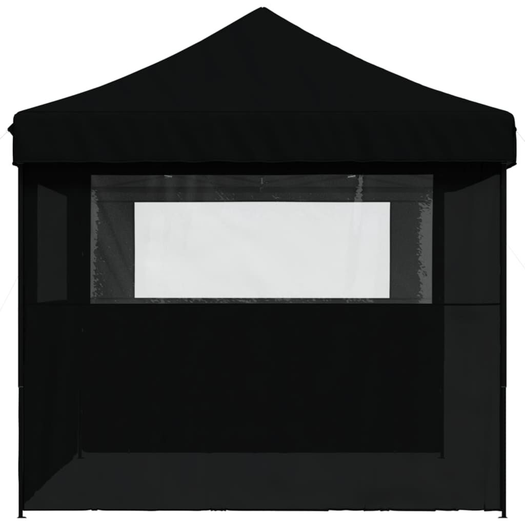 Partytent inklapbaar met zijwanden zwart - 35% Korting!