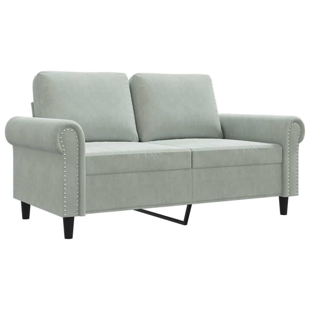 vidaXL Tweezitsbank 120 cm fluweel lichtgrijs