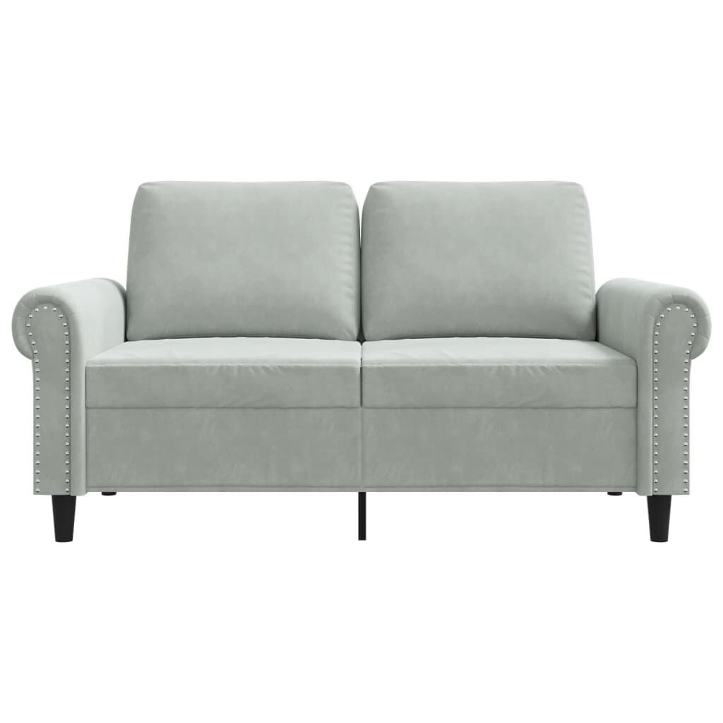 vidaXL Tweezitsbank 120 cm fluweel lichtgrijs