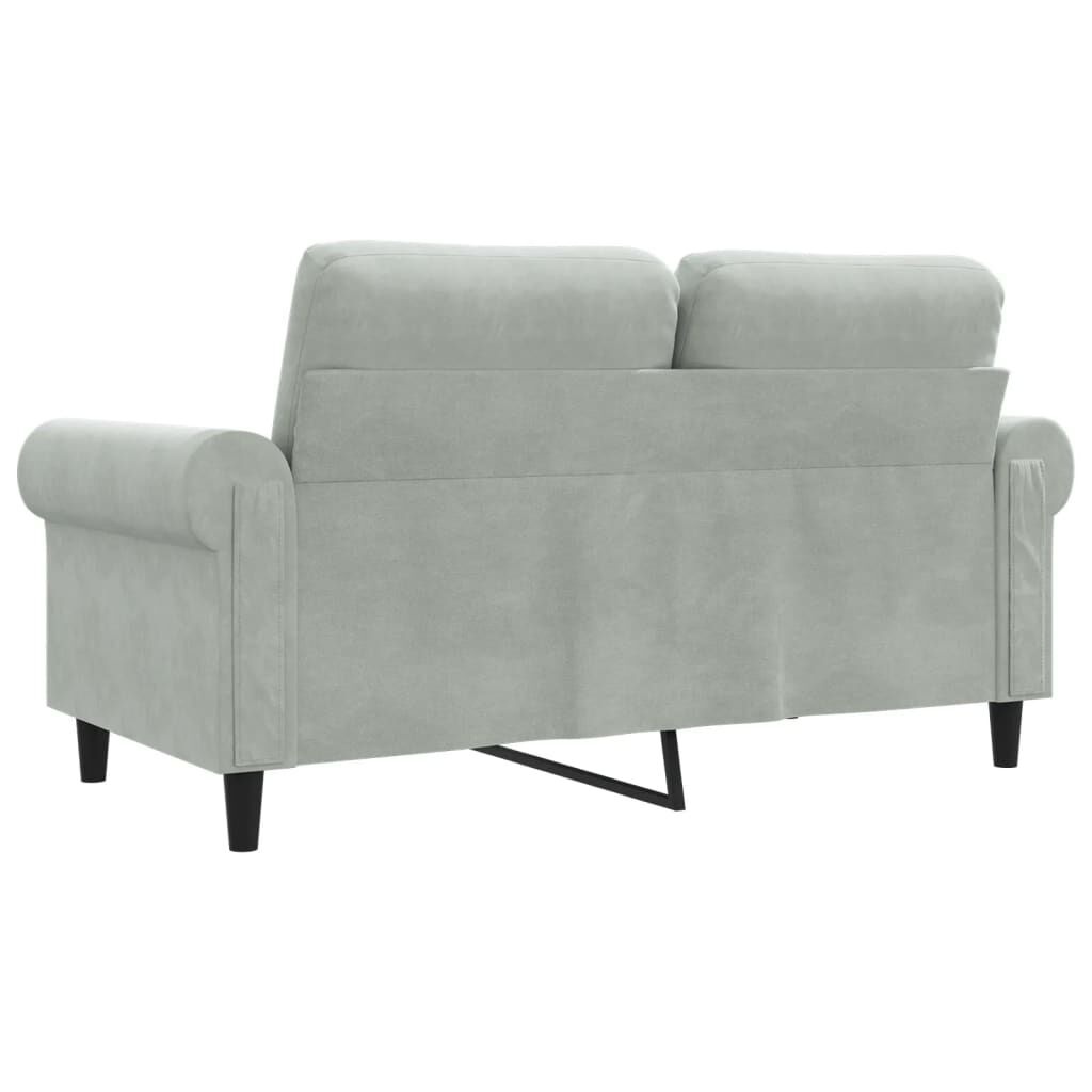 vidaXL Tweezitsbank 120 cm fluweel lichtgrijs