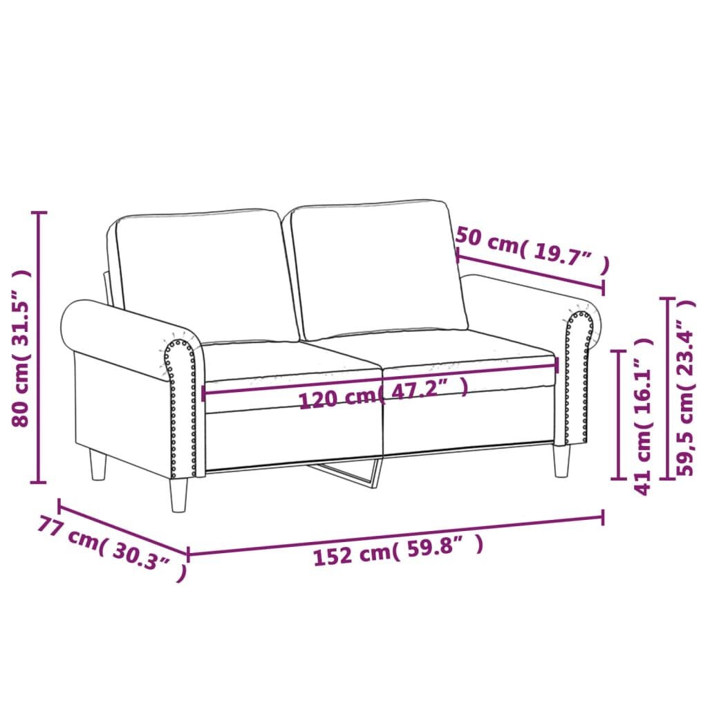 vidaXL Tweezitsbank 120 cm fluweel lichtgrijs