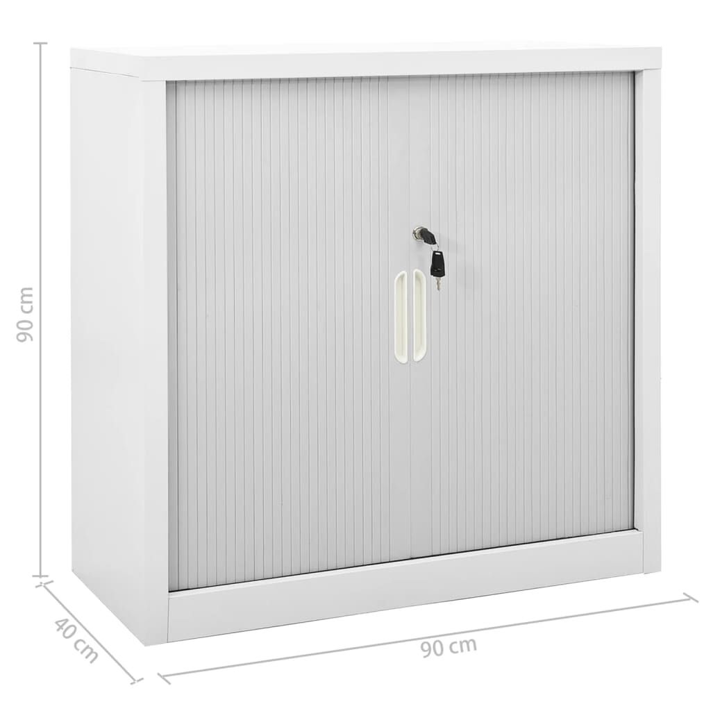 vidaXL Roldeurkast Grijs 90x40x90cm - 35% Korting!
