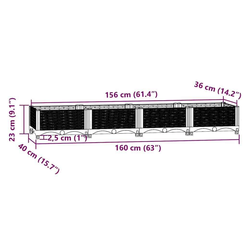 VidaXL Verhoogde Plantenbak 160cm - 35% Korting! Lichte Gebruikssporen