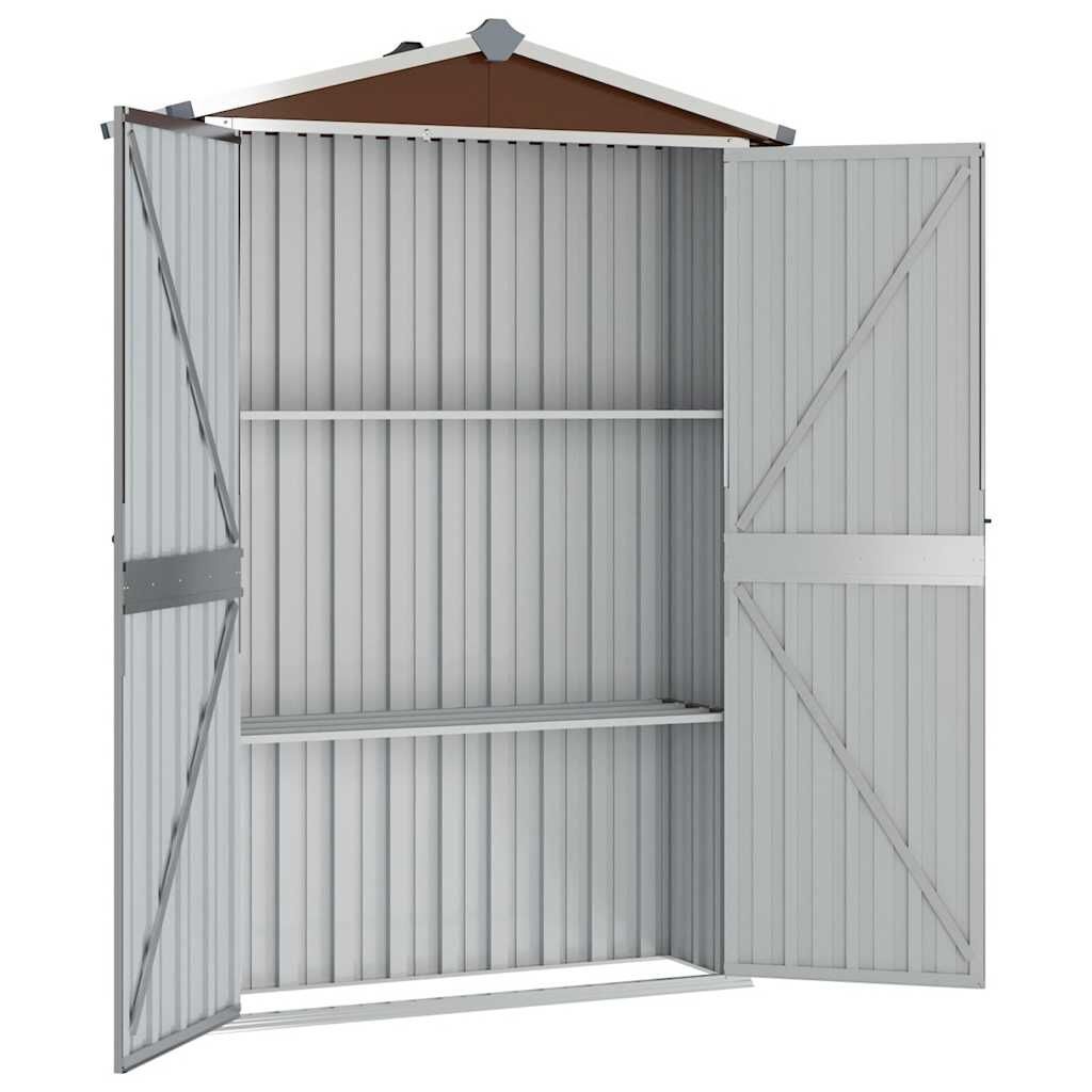Tuinschuur gegalvaniseerd staal bruin 116x45x175cm - 55% Korting!