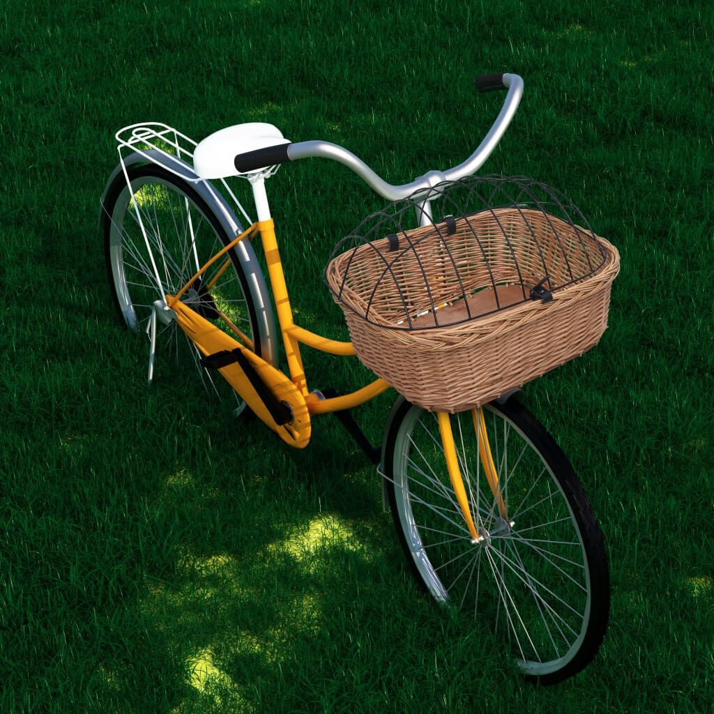 Fietsmand Wilgenhout met Deksel 50% Korting - Klein Deukje!