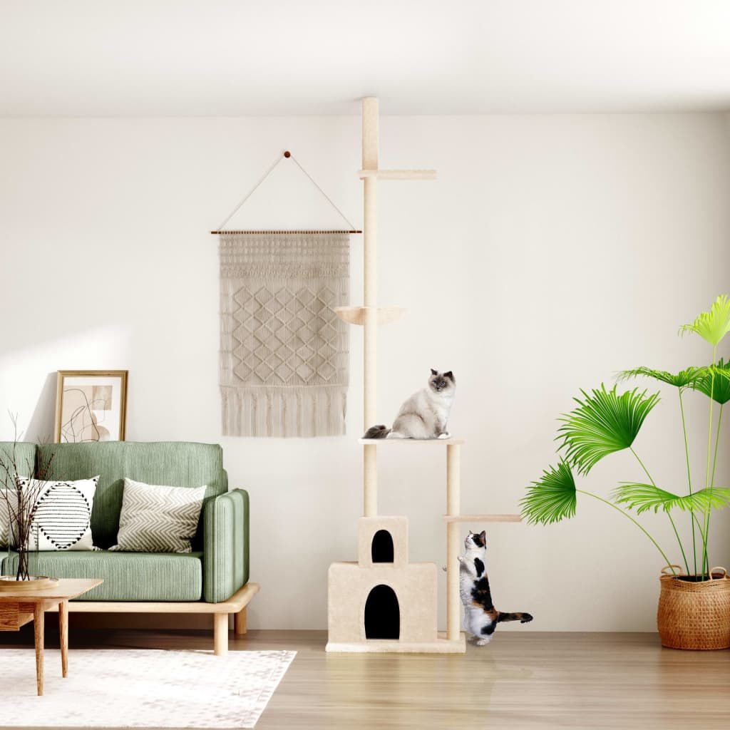 Kattenmeubel Vloer tot Plafond Crème - 60% Korting!