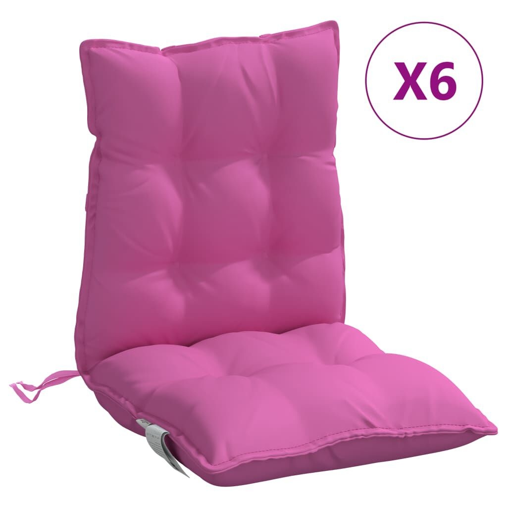 VidaXL Stoelkussens Roze (6 st) - Lage Rug - 35% Korting!