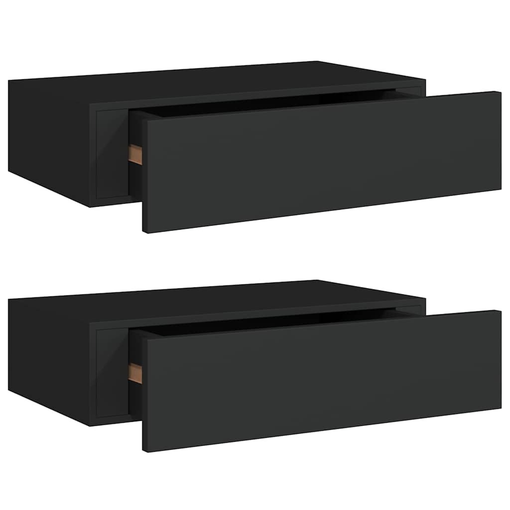 vidaXL Wandschappen Zwart (2 st) - 35% Korting!
