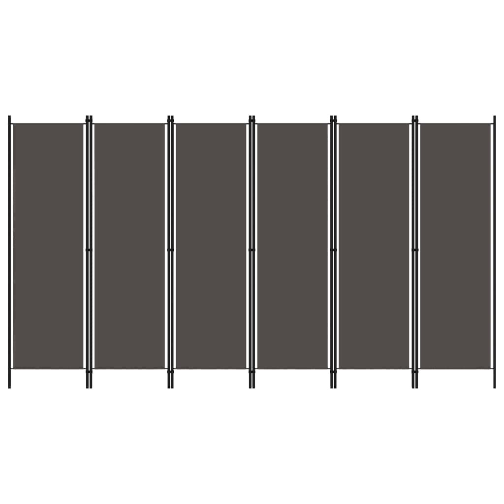 Kamerscherm 6 Panelen Antraciet 300x180cm - 60% Korting!