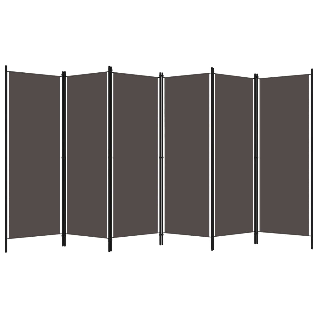 Kamerscherm 6 Panelen Antraciet 300x180cm - 60% Korting!