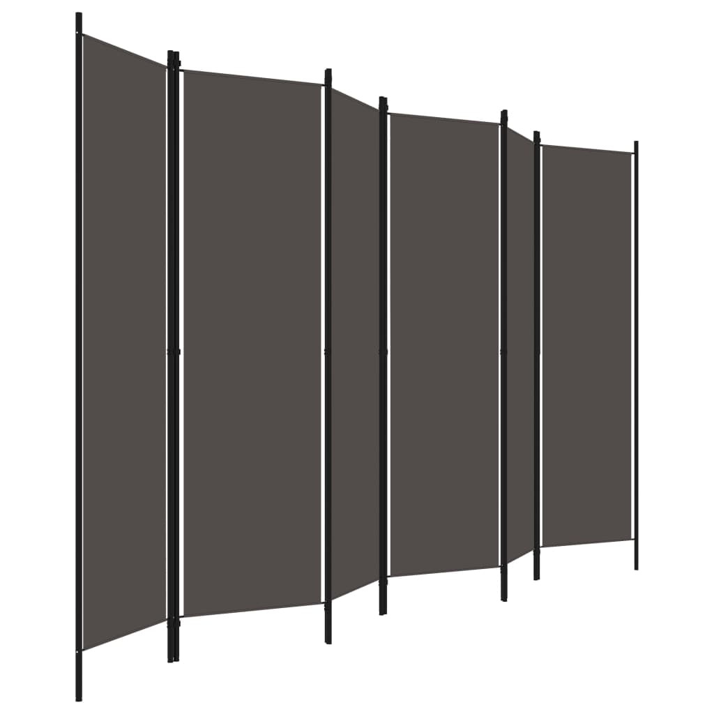 Kamerscherm 6 Panelen Antraciet 300x180cm - 60% Korting!