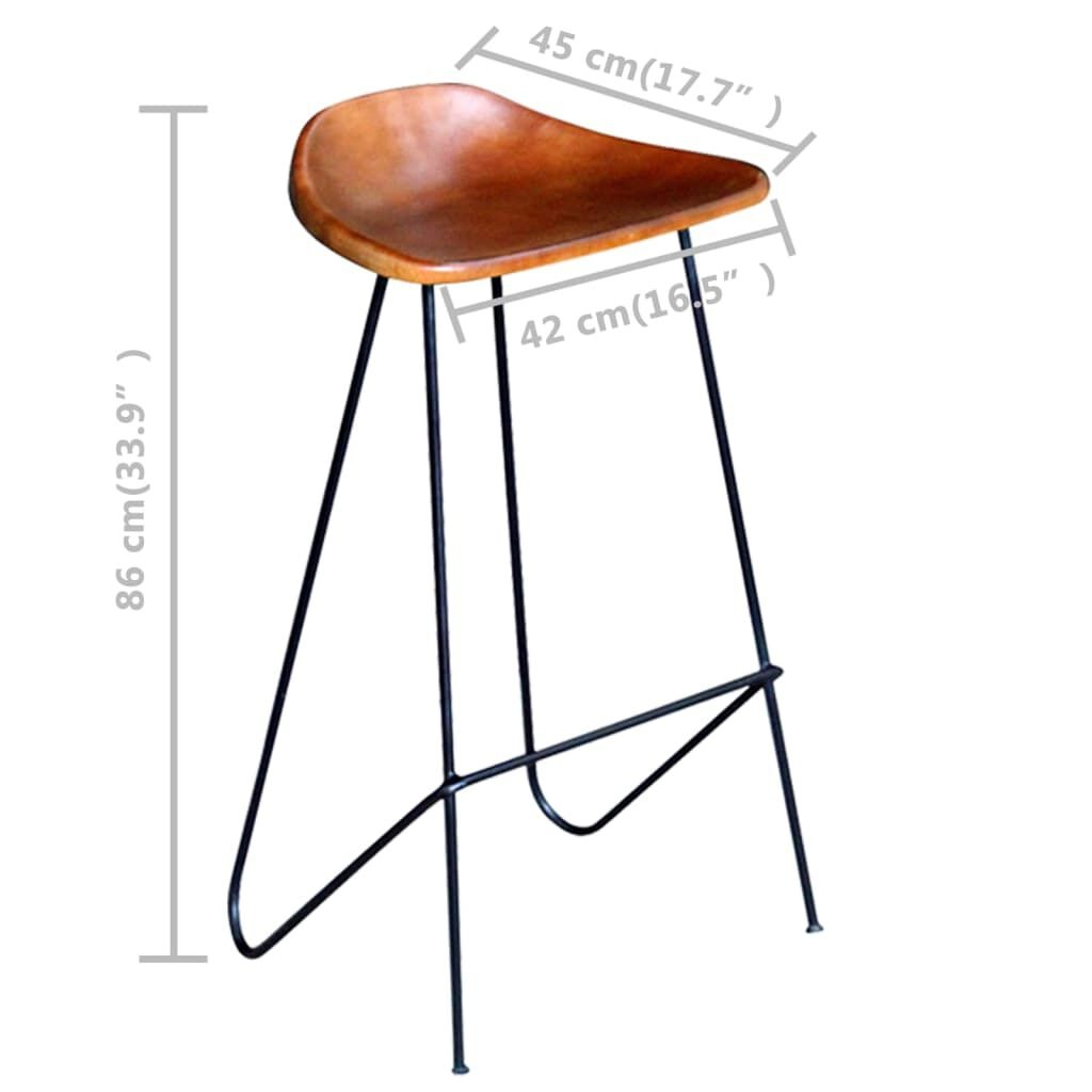 VidaXL Barstoelen (4x) Echt Leer Bruin - 35% Korting!