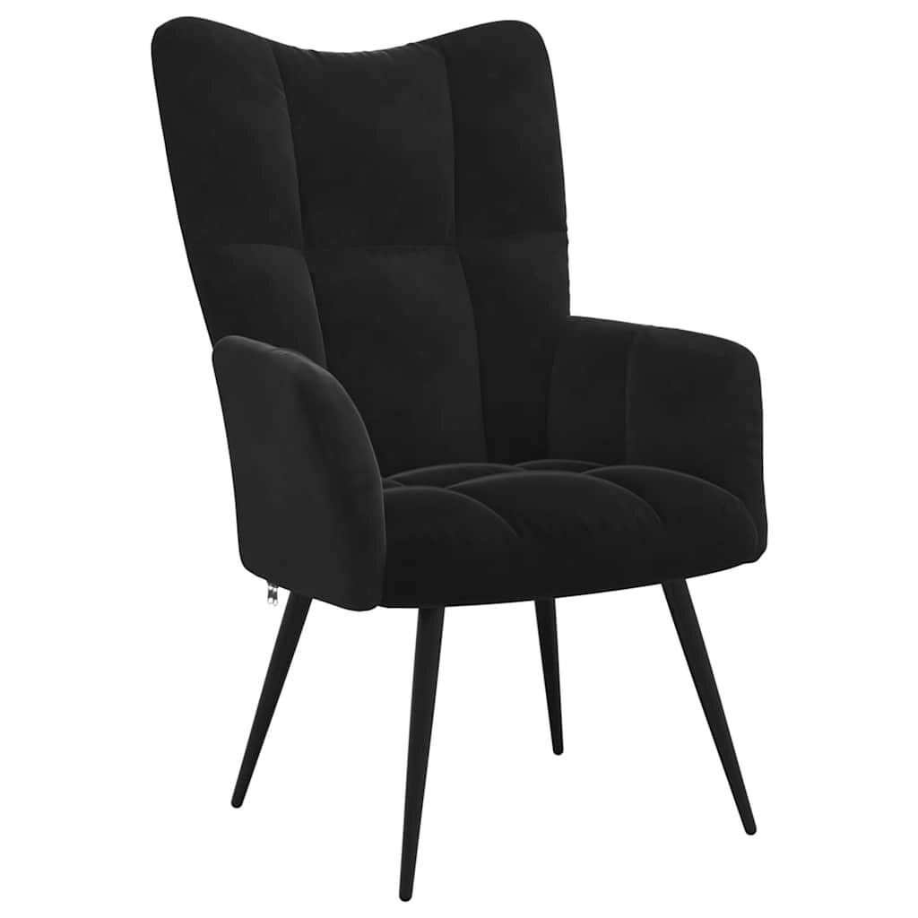Relaxstoel Fluweel Zwart - Zo Goed Als Nieuw! 35% Korting