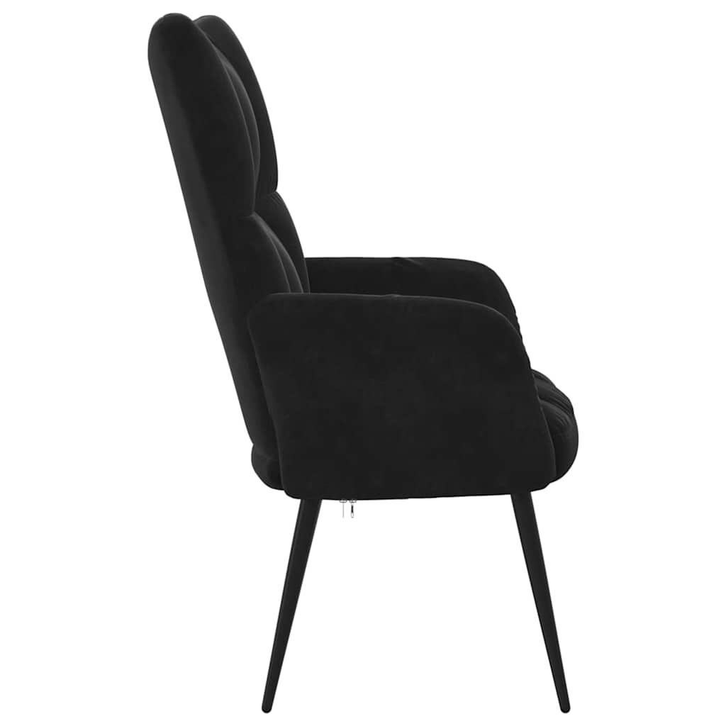 Relaxstoel Fluweel Zwart - Zo Goed Als Nieuw! 35% Korting